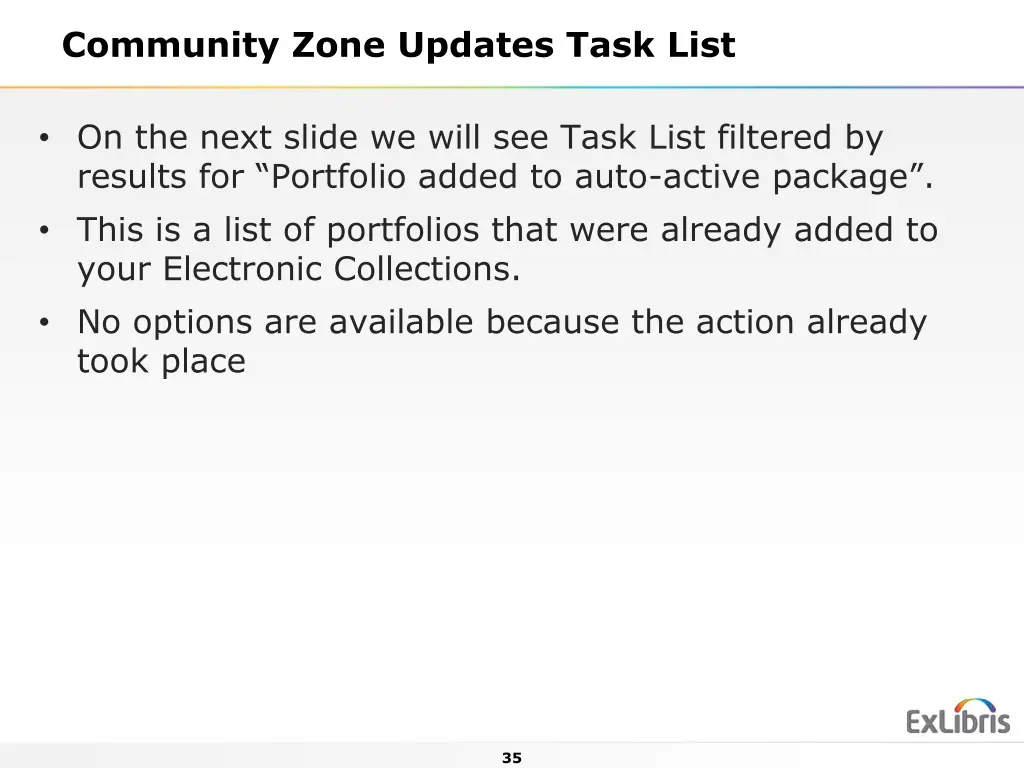 community zone updates task list 10