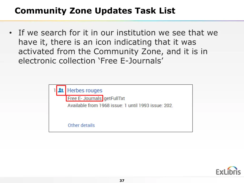 community zone updates task list 12