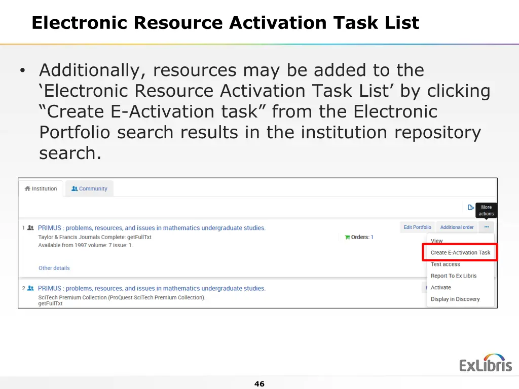 electronic resource activation task list 2