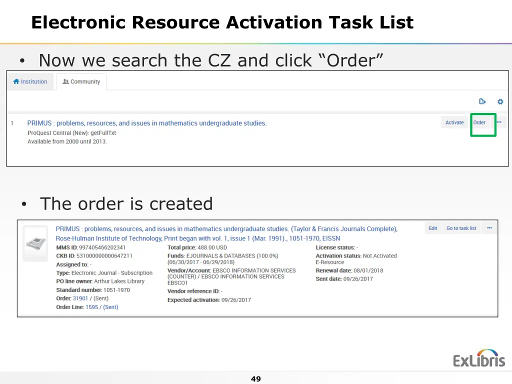 electronic resource activation task list 5