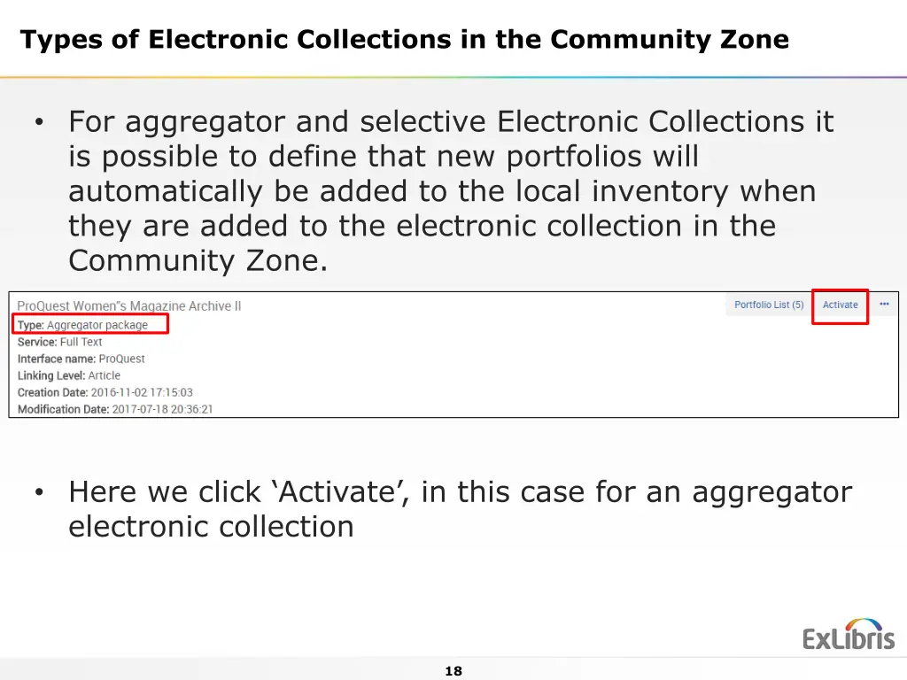 types of electronic collections in the community 1