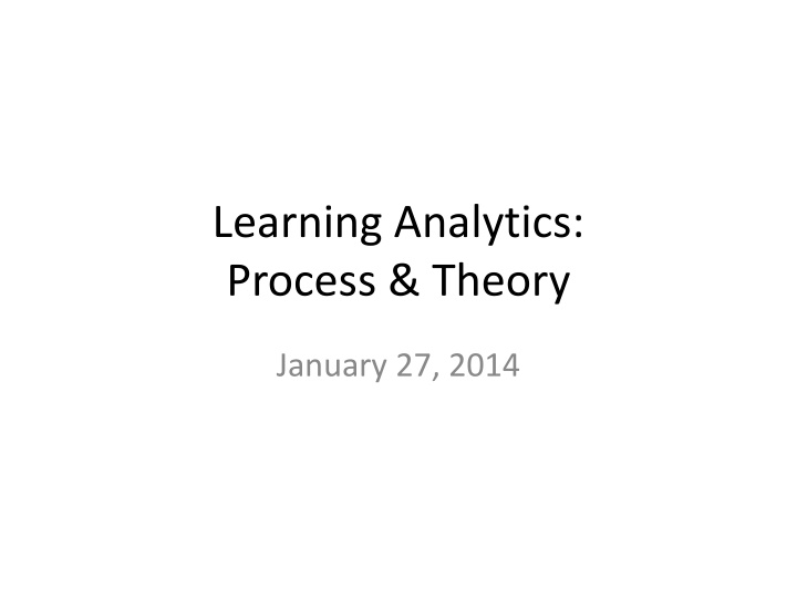 learning analytics process theory