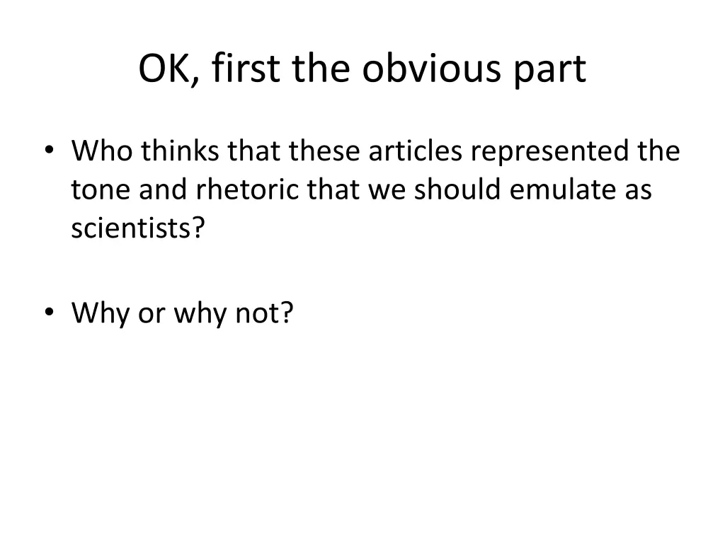 ok first the obvious part
