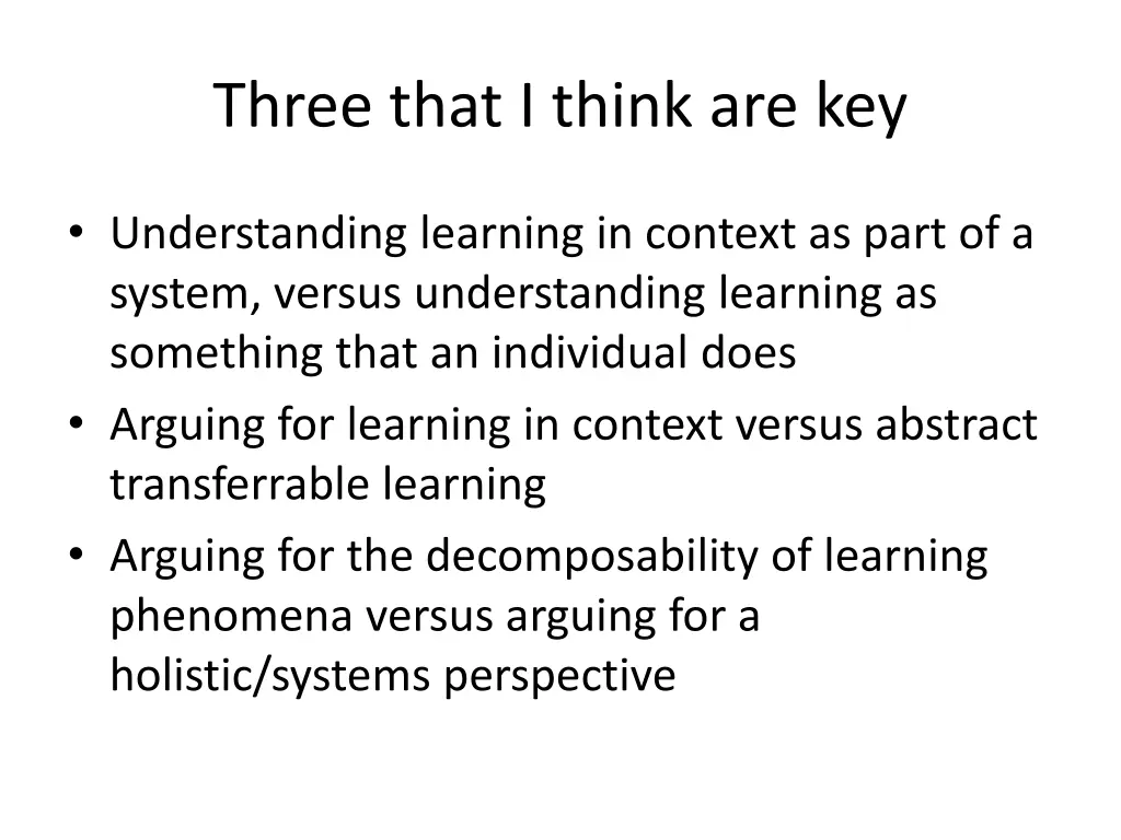 three that i think are key