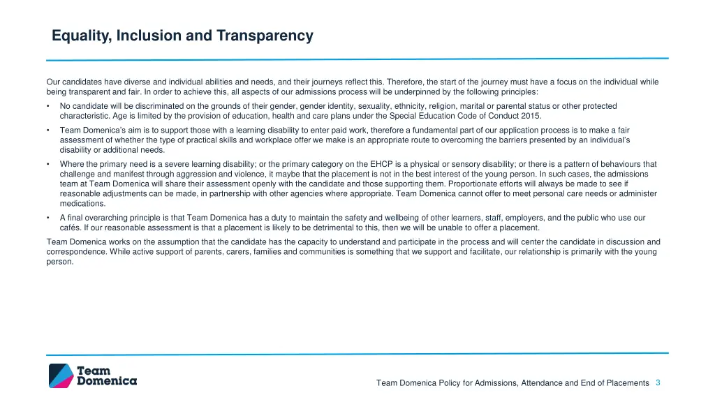 equality inclusion and transparency