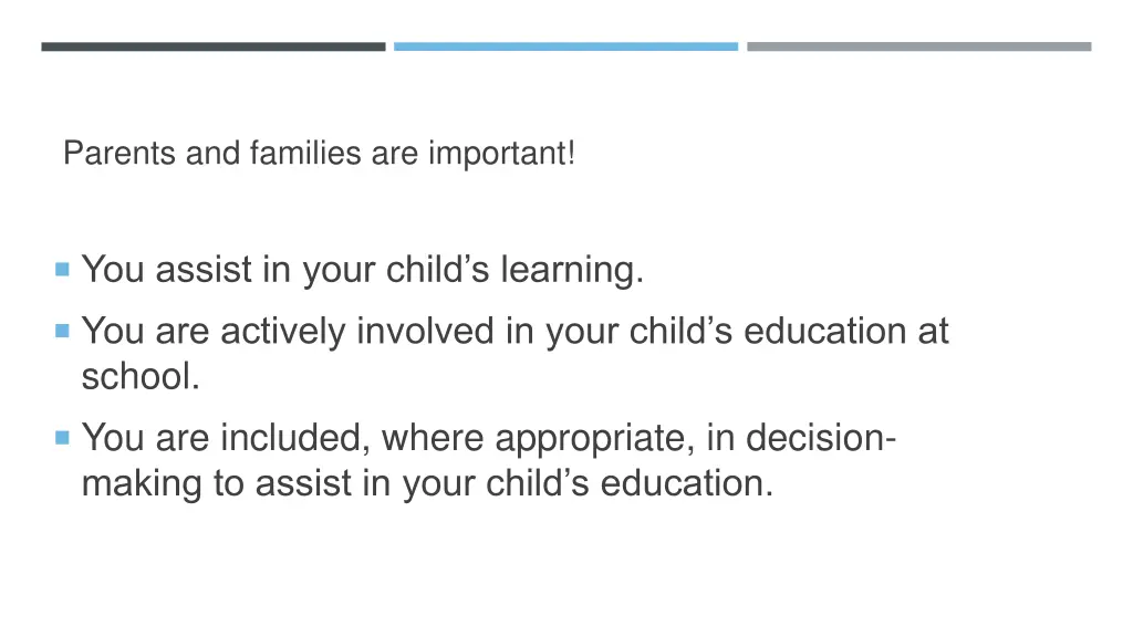 parents and families are important
