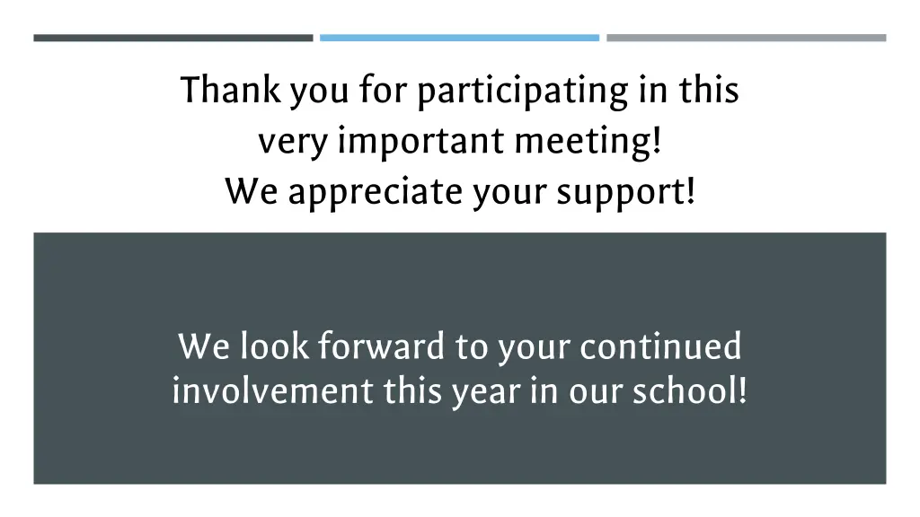 thank you for participating in this very