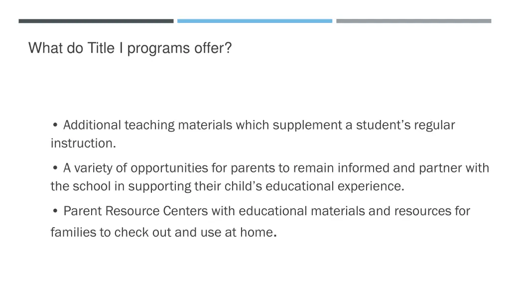 what do title i programs offer 1
