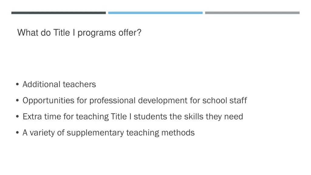 what do title i programs offer