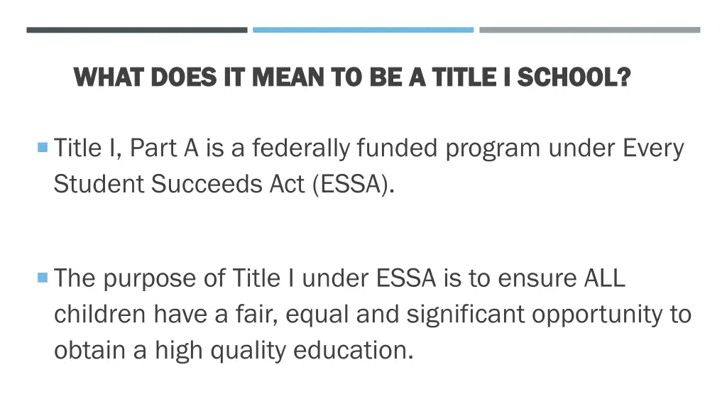 what does it mean to be a title i school what