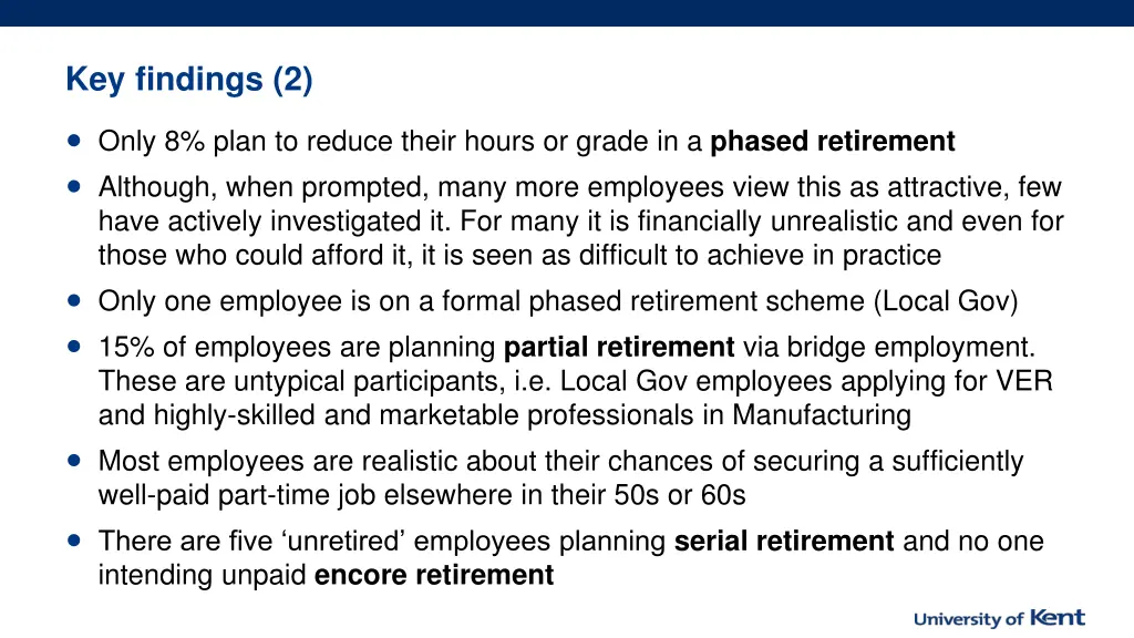 key findings 2 only 8 plan to reduce their hours