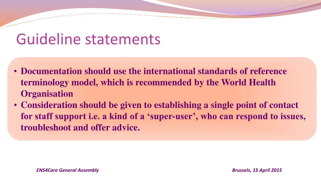 guideline statements 1