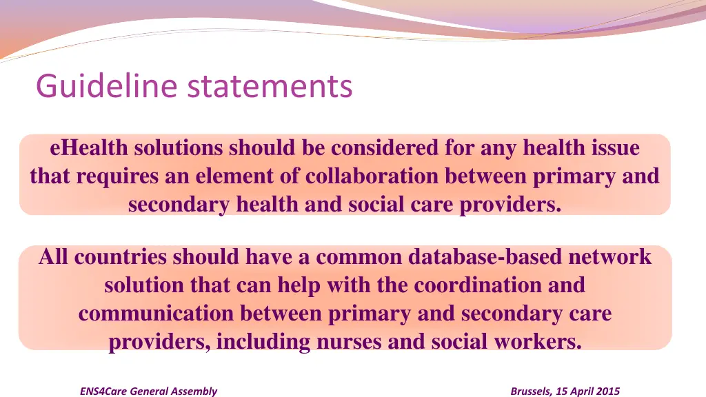 guideline statements