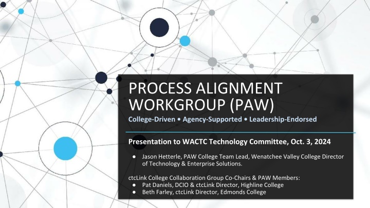 process alignment workgroup paw college driven
