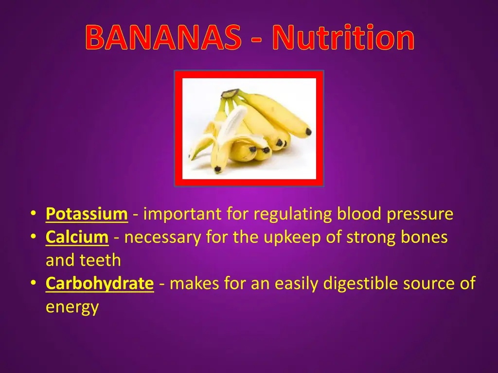 bananas nutrition