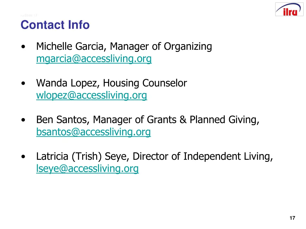 slide 17 contact info
