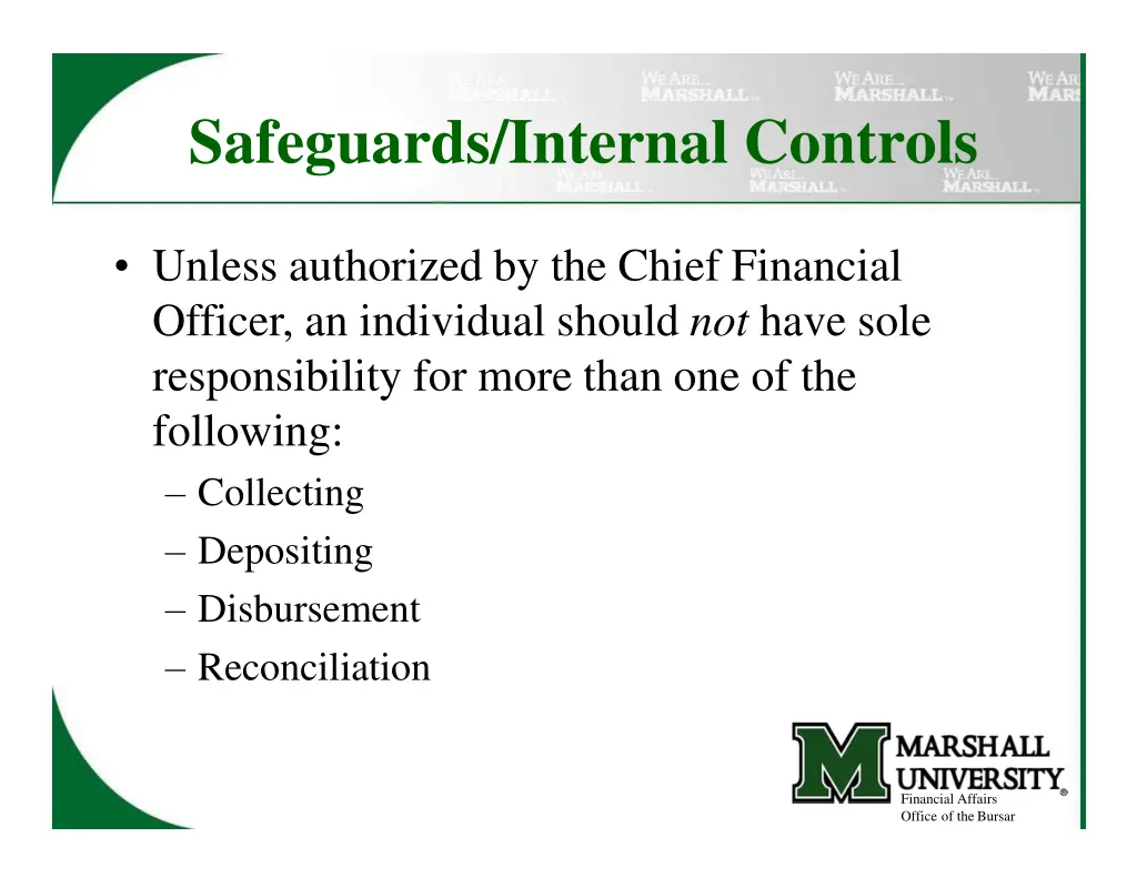 safeguards internal controls