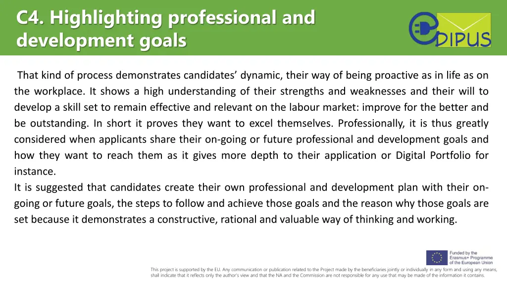 c4 highlighting professional and development goals 1