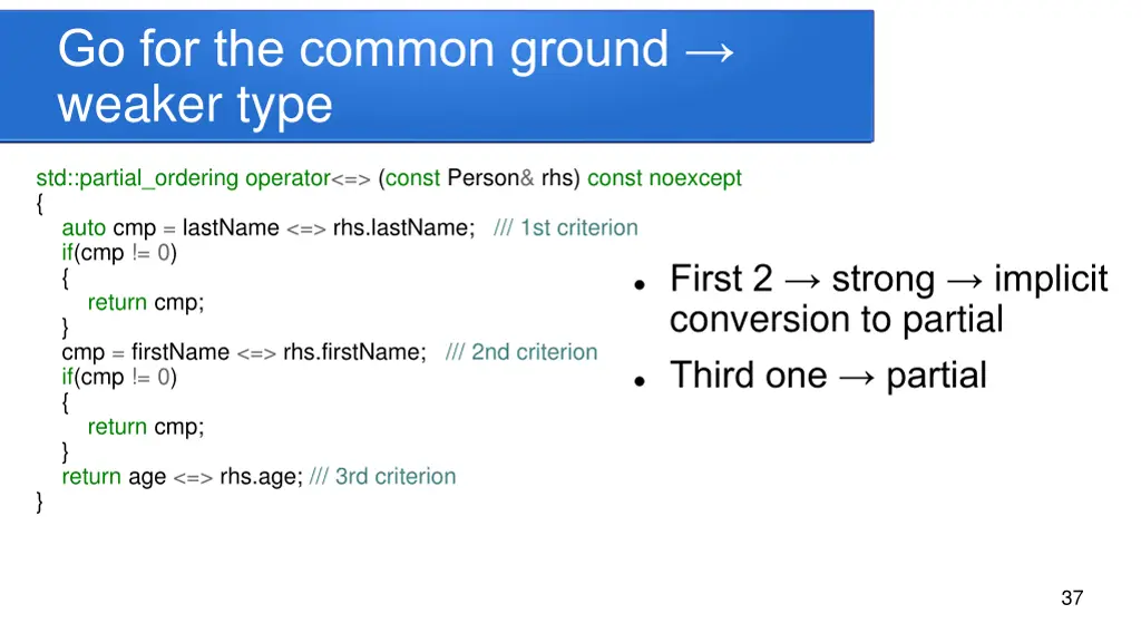go for the common ground weaker type
