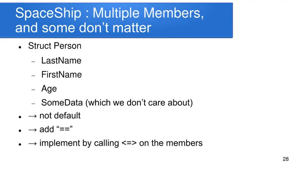 spaceship multiple members and some don t matter