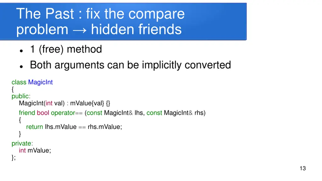 the past fix the compare problem hidden friends