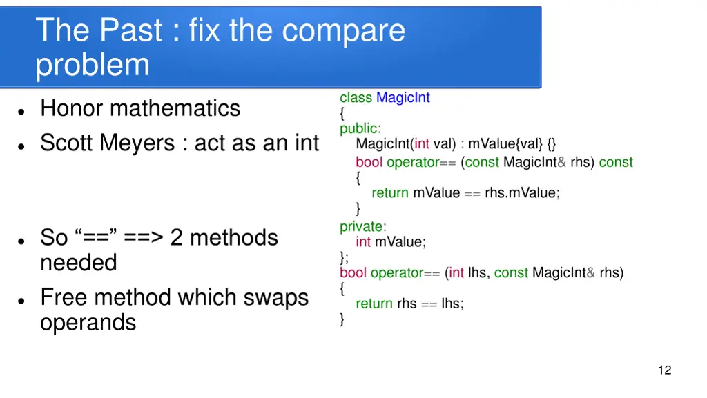 the past fix the compare problem