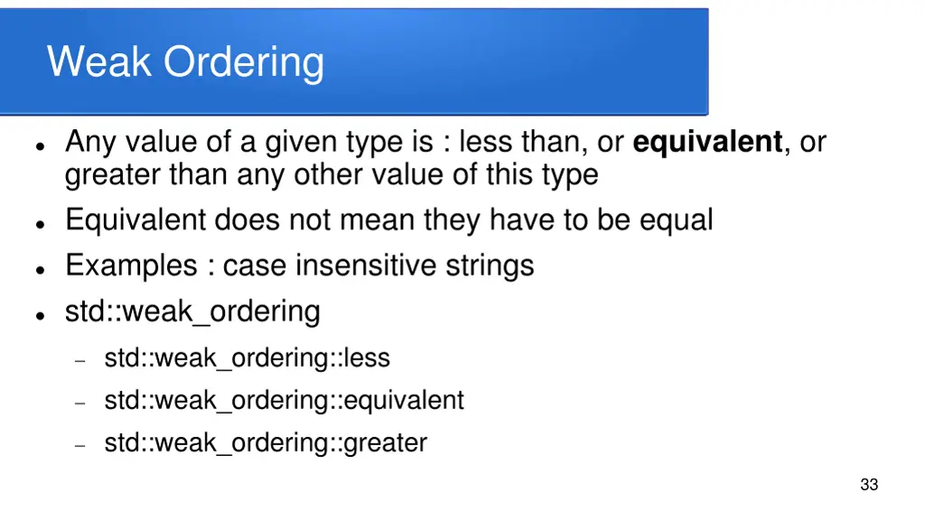weak ordering
