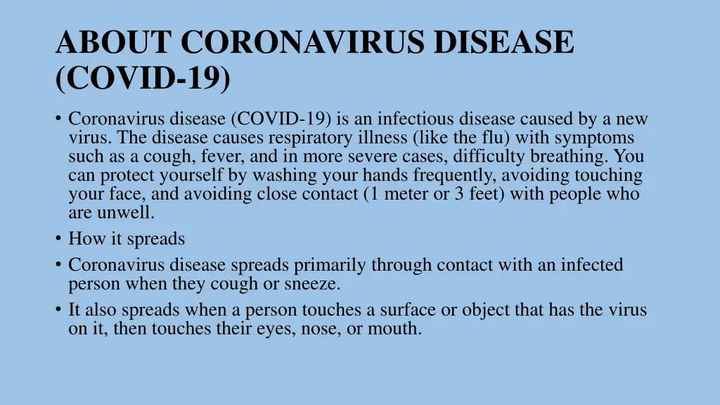 about coronavirus disease covid 19