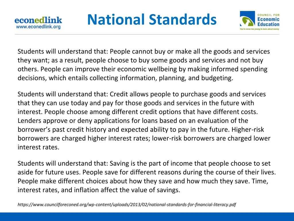 national standards