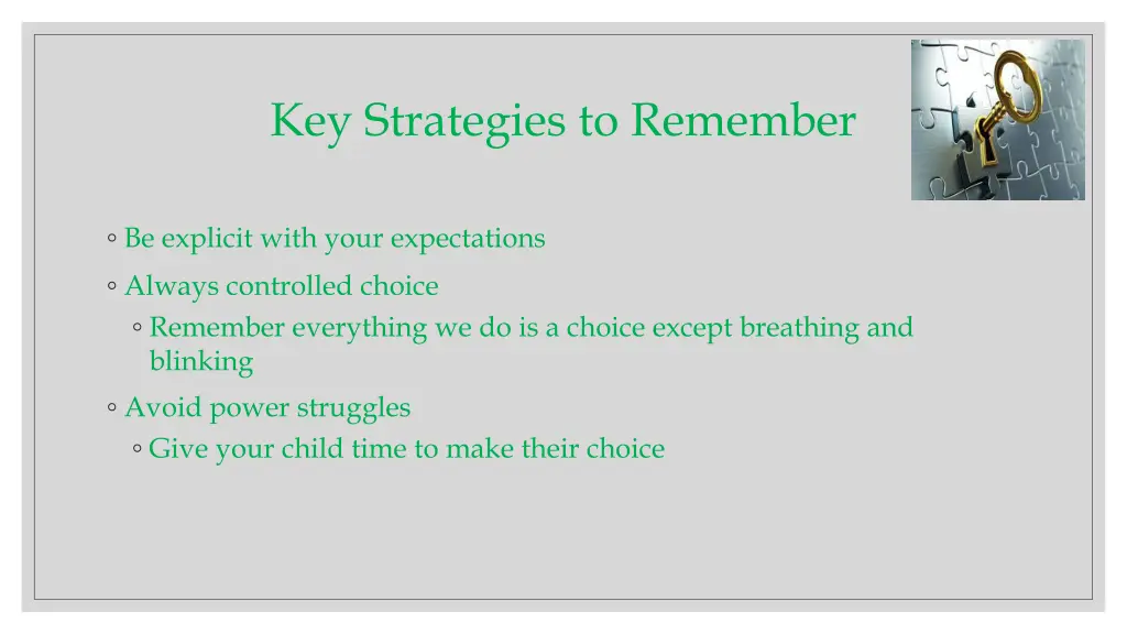 key strategies to remember