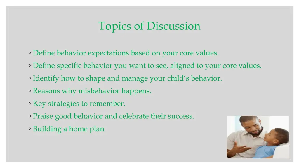 topics of discussion