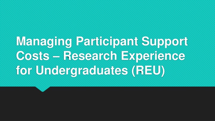 managing participant support costs research