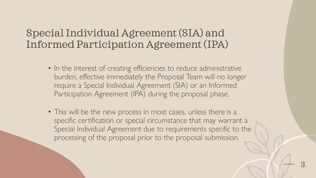 special individual agreement sia and informed