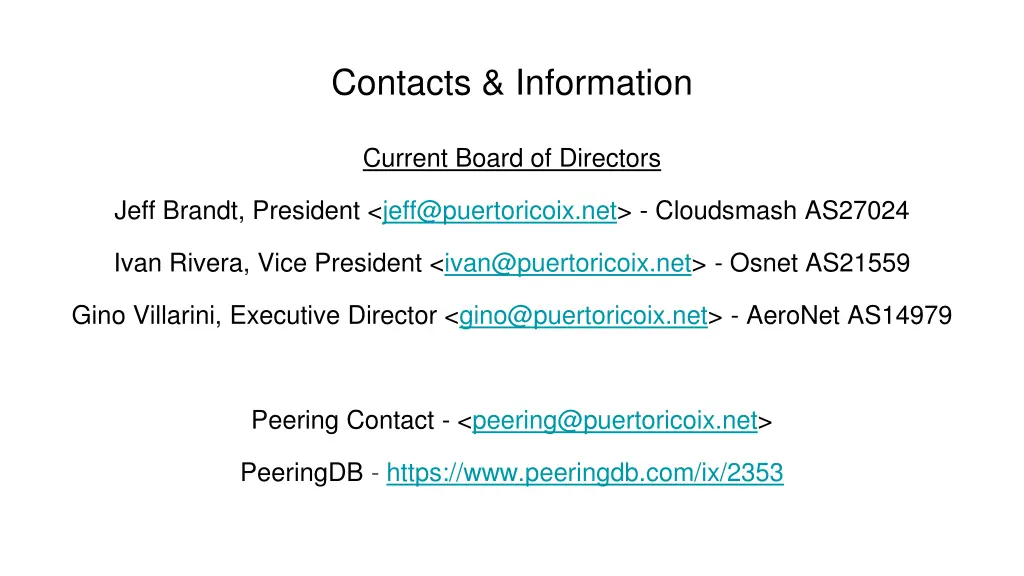 contacts information