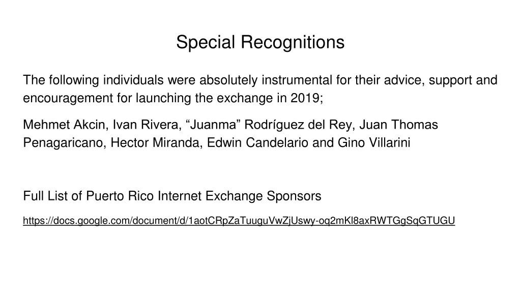 special recognitions