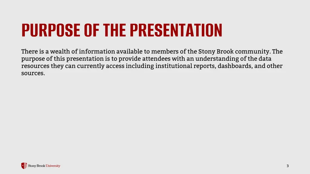 purpose of the presentation