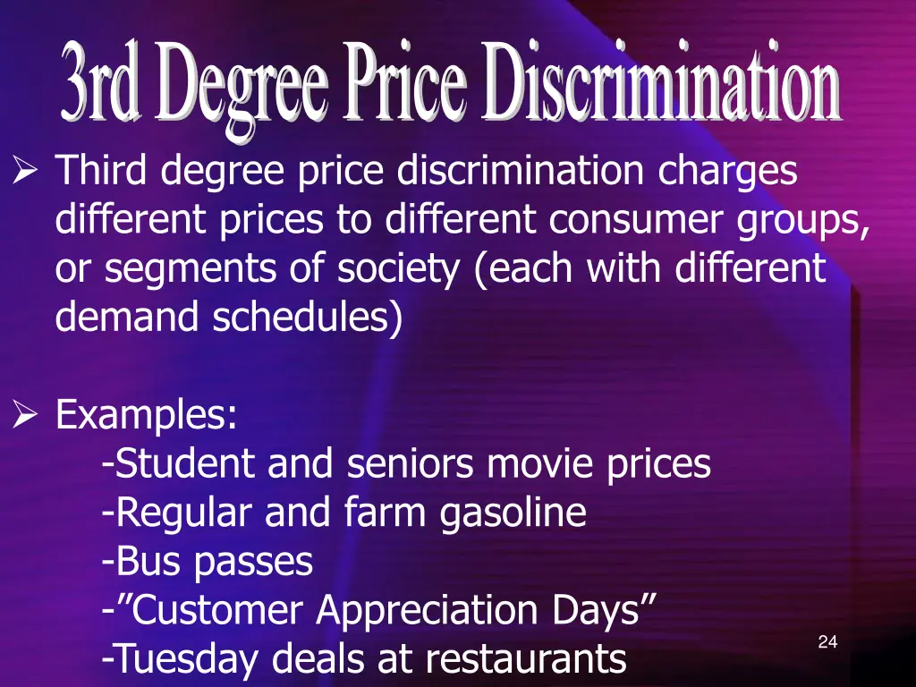 3rd degree price discrimination