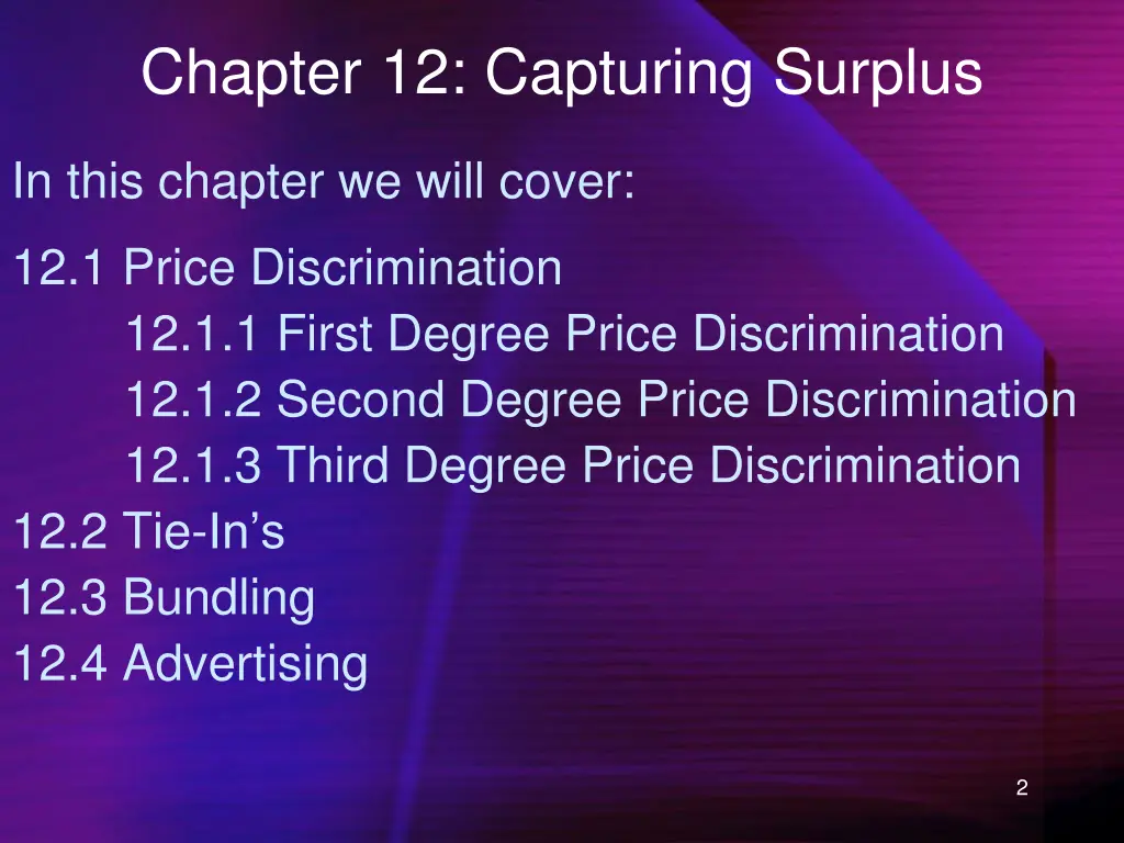 chapter 12 capturing surplus