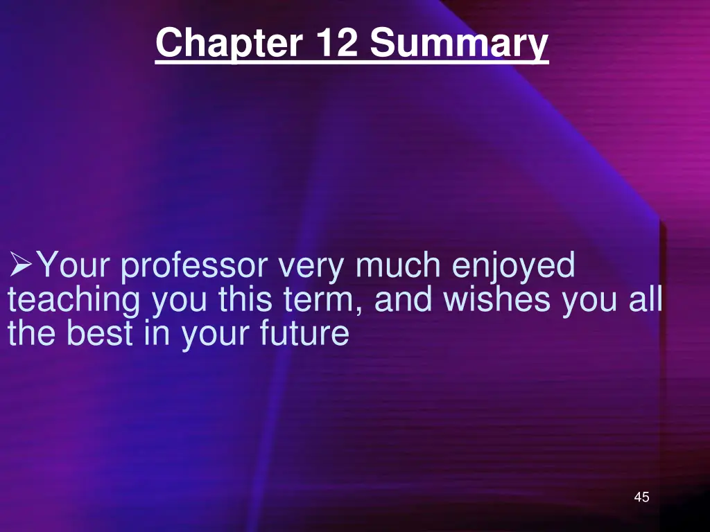 chapter 12 summary