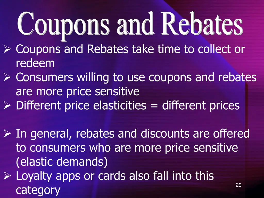 coupons and rebates