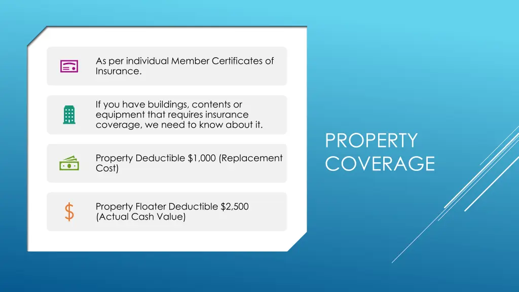 as per individual member certificates of insurance
