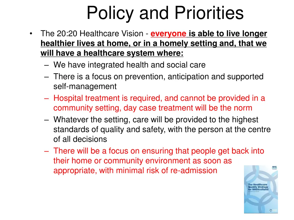 policy and priorities