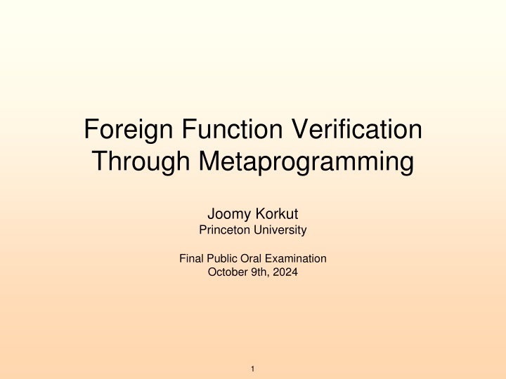 foreign function verification through