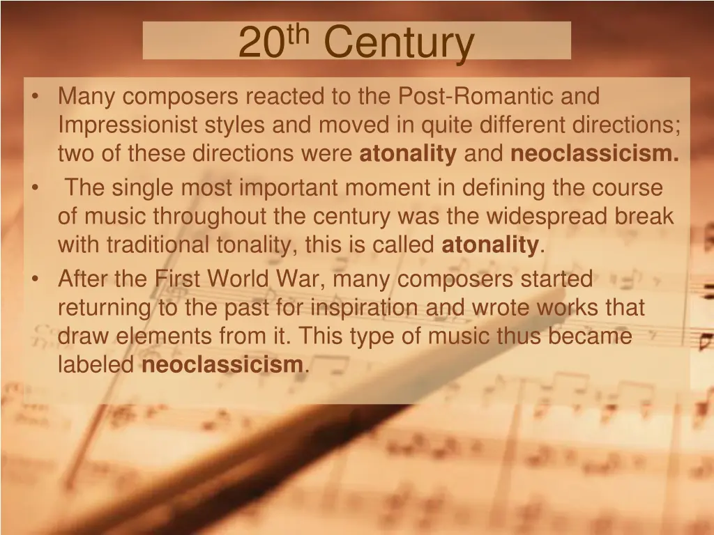 20 th century 1