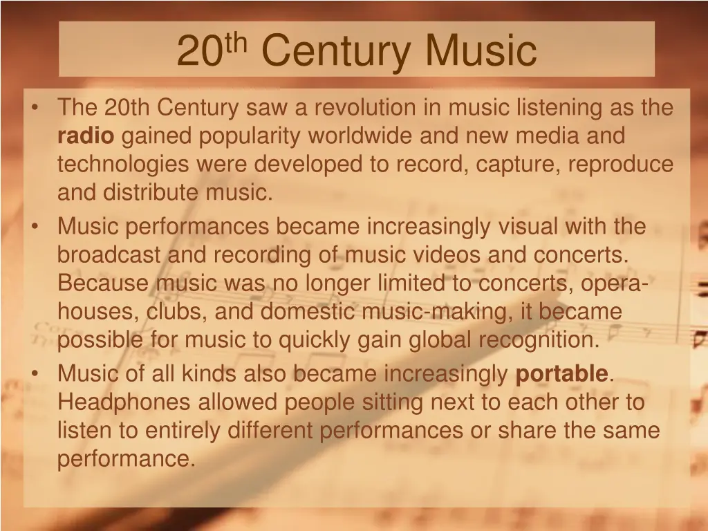 20 th century music