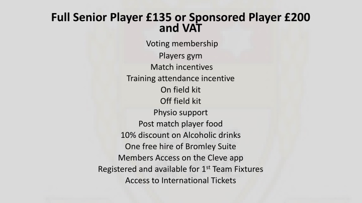 full senior player 135 or sponsored player