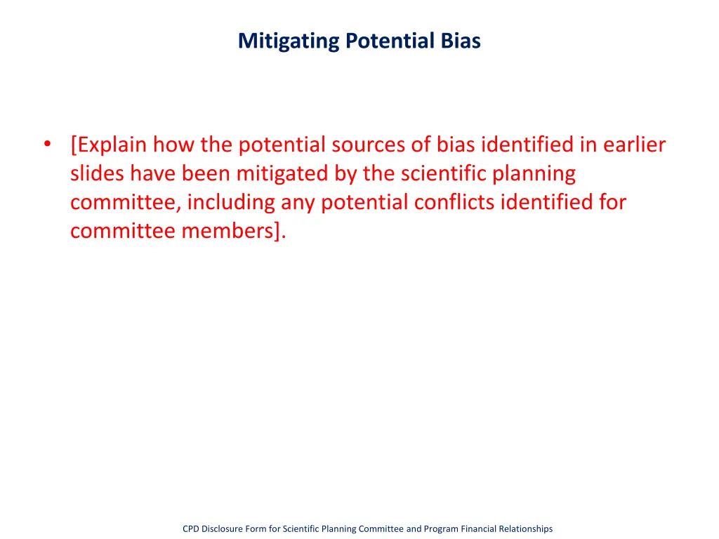 mitigating potential bias