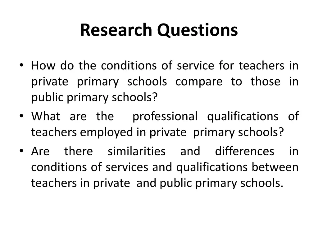 research questions