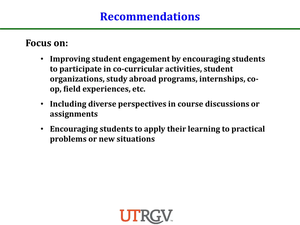 recommendations