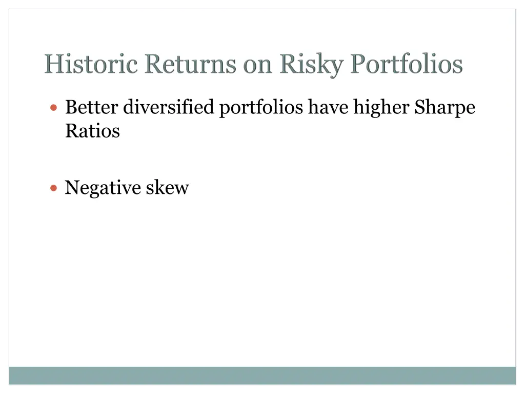 better diversified portfolios have higher sharpe
